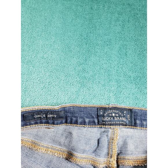 Lucky Brand Jeans Size 2 Womens Blue Stretch Pant Denim Mid Rise Charlie Skinny - Picture 2 of 12